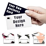 EAQ Custom Business Cards with Design, Personalized Business Cards with Your Logo Picture Text, 300gsm-Thick Waterproof Paper Front and Back Sides Printed for Business-100pcs