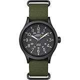 Timex Men's Expedition Scout 40mm Watch – Black Case Black Dial with Green Fabric Strap