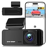 Dash Cam, 1296P Front Dashcam, Veement V300 WiFi Dash Camera for Cars with App, Night Vision, Mini Hidden Single Car Camera, Loop Recording, 24H Parking Mode, Support 256GB Max, Black