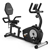 XVGVSV Recumbent Exercise Bike, Recumbent Stationary Bike for Home, Recumbent Bike with 400LB Weight Capacity Whisper-Quiet 16 Levels Magnetic Resistance Heart Rate Handle and Multi-Function LCD Comfortable Seat