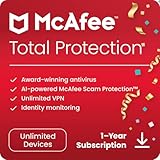 McAfee Total Protection 2024 | Unlimited Devices | Cybersecurity Software Includes Antivirus, Secure VPN, Password Manager, Dark Web Monitoring | Download