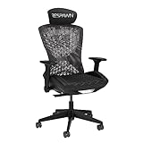 RESPAWN SPIRE Ergonomic Mesh Office Gaming Chair - High Back Home PC Computer Desk Reclining Gaming Chair, Adjustable Armrests, Adjustable Headrest, Knitted Mesh Back, Cooling Gel Seat - Stealth Black