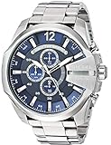 Diesel Mega Chief Stainless Steel Chronograph Men's Watch, Color: Silver (Model: DZ4417)