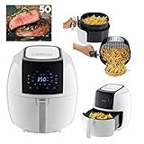 GoWISE USA XL 8-in-1 Digital Air Fryer with Recipe Book, 5.8-Qt, 1700 Watts, White