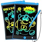 TEKFUN 2 Pack LCD Writing Tablet with Stylus, 8.5in Erasable Doodle Board Mess Free Drawing Pad for Kids, Car Trip Educational Toys Birthday Christmas Gift for 3 4 5 6 7 Girls Boys (2*Blue)