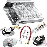 2024 UPGRADE 279838 Dryer Heating Element for Whirlpool Kenmore Roper Maytag Amana Admiral Dryer Heating Element Part Thermostat Thermal Fuse medx655dw1 500 600 70 80 Series Model 110 Dryer Part