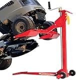 MoJack EZ Max - Riding Lawn Mower Lift, 450lb Lifting Capacity, Fits Most Residential & ZTR Mowers, Space-Saving Folding, Ideal for Mower Maintenance & Repair, Red