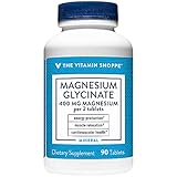 The Vitamin Shoppe Magnesium Glycinate 400MG, Supports Energy Production, Muscle Relaxation and Heart Health (90 Tablets)