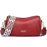 YAVCOOL Small Crossbody Bag for Women Wide Strap Shoulder Bag Trendy Design Cluth Crossbody Purse and Handbag Top Zip