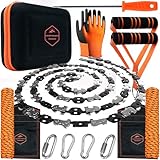 CAMPNDOOR High Limb Rope Saw 53 In - Zero Effort 360 Arborist Rope Chain Saw - Limb Saw - Hand Chain Saw - Cable Saw - Tree Limb Cutter - Rope Saw Tree Saw High Limb Both Sides - Pocket Chainsaw Wire