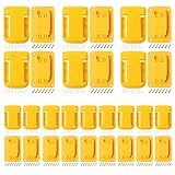 30pas Tool Holders and Battery Holder for Dewalt 20v Wall Mount Hanger Battery Drill Tool Storage Shelf for Milwaukee M18(Yellow)