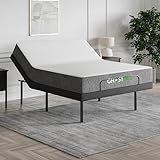 GhostBed Adjustable Base Bundled with 12' Hybrid Mattress in a Box with Cool Gel Memory Foam and Individually Wrapped Coils, Zero Gravity and Massage Settings,Queen Adjustable Bed Frame with Mattress