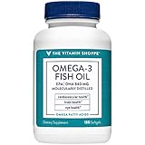 The Vitamin Shoppe Omega 3 Fish Oil 1100mg, EPA 600mg & DHA 240mg, Purity Assured, Molecularly Distilled to Support Cardiovascular, Joint and Brain Health (180 Softgels)