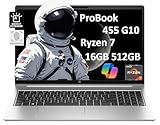 HP ProBook 455 G10 Business Laptop (15.6' FHD Display, AMD Ryzen 7 7730U, 16GB RAM, 512GB SSD, (Beat i7-1255U)) Backlit, Fingerprint, Webcam, Ethernet, Wi-Fi 6E, Win 11 Pro w/AI Copilot, Silver, 2024