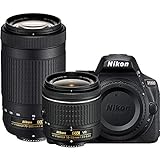 Nikon D5600 24.2MP DSLR Camera with 18-55mm VR and 70-300mm Dual Lens (Black) – (Renewed) (18-55mm VR & 70-300mm 2 Lens Kit)