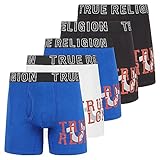 True Religion Cotton Stretch Mens Boxer Briefs, Mens Underwear Pack of 5