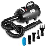 NESTROAD Dog Dryer High Velocity Dog Hair Dryer,4.3HP/3200W Dog Blower Grooming Force Dryer,Stepless Adjustable Speed,Professional Pet Dryer with 4 Different Nozzles and a Brush,Black