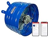 Quietcool AFG SMT PRO-2.0 Smart Attic Fan for Gable Vents - 1945 CFM - Smart App Control - Thermostat & Humidistat - 20ft Power Cord - Plug-and-play - Two Speed