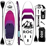 Roc Inflatable Stand Up Paddle Boards 10 ft 6 in with Premium SUP Paddle Board Accessories, Wide Stable Design, Non-Slip Comfort Deck for Youth & Adults (Violet)