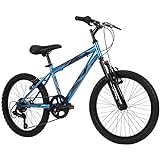 Huffy Stone Mountain Boys 20 Inch Mountain Bike, Metallic Cyan Frame, 6-Speed Shimano Twist Shifting, Front Suspension, Comfort Saddle | 20'/24'/26' Sizes, 6-21 Speeds, Dual Suspension Available |