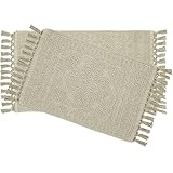 French Connection Nellore Bathroom Rugs, Set of 2 Woven and Beaded Bathroom Mats, Durable Bath Rugs, Thick BathMats for Bathroom and Shower Rugs, 17' x 28' and 20' x 38', Taupe Grey