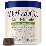 PetLab Co. 22 in 1 Dog Multivitamin - Support Dog's Immune Response, Skin, Coat, Joints & Overall Health - Vitamins A, E, D, B12, Minerals, Antioxidants - Chewable Pork Flavor