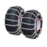 OakTen Set of 2 Tire Chains with Tensioners for Snow Blowers and Rider, 2-Link, for Tire Size 16x6.5x8