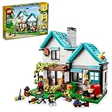 LEGO Creator 3 in 1 Cozy House Building Kit, Rebuild into 3 Different Houses with Family Minifigures & Accessories, DIY Building Toy Idea for Outdoor Play, Summer Toy for Boys & Girls Ages 8-11, 31139