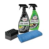 Turtle Wax 50837 Tire Shine & Wheel Cleaner Kit with Applicator & Microfiber Towel