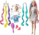 Barbie Fantasy Hair Doll & Accessories, Long Colorful Blonde Hair with Mermaid & Unicorn-Inspired Clothes