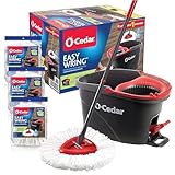 O-Cedar Easywring Microfiber Spin Mop & Bucket Floor Cleaning System with 3 Extra Refills