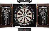 Viper Stadium Cabinet & Shot King Sisal/Bristle Dartboard Ready-to-Play Bundle: Elite Set (Shot King Dartboard, Darts, Shadow Buster and Laser Throw Line), Black (40-1213)