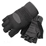 Olympia Sports Men's Air Force Fingerless Gel Gloves (Black, Large)