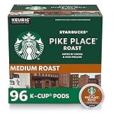Starbucks K-Cup Coffee Pods, Medium Roast Coffee, Pike Place Roast for Keurig Brewers, 100% Arabica, 4 boxes (96 pods total)