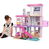 Barbie DreamHouse, Doll House Playset with 75+ Toy Furniture & Accessories, 10 Play Areas, Lights & Sounds, Wheelchair-Accessible Elevator (Amazon Exclusive)