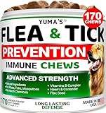 Flea and Tick Prevention for Dogs Chewables - 170 Treats - Natural Dog Flea and Tick Treatment Chewable - Flea and Tick Chews for Dogs - Soft Oral Flea Pills for Dogs - All Breeds & Ages - Made in USA