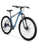 Hyper Mountain Bike for Men or Women 29 Inch Mountain Bike. Trail Bike with Shimano 9 Speed Shifters and Lightweight Aluminum Hard Tail MTB Bike Frame. Womens and Mens Mountain Bike. Explorer (Blue)