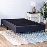 GhostBed Mattress Foundation & Box Spring in One - Metal Platform Bed Frame with Steel Slat Support, Fabric Cover & Headboard Brackets - Full