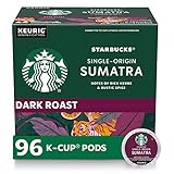 Starbucks K-Cup Coffee Pods, Dark Roast Coffee, Sumatra for Keurig Brewers, 100% Arabica, 4 boxes (96 pods total)