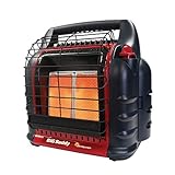 Mr Heater 4000 to 18000 BTU 3 Setting Portable LP Gas Heater Unit with Dual Tank Connection for Indoor and Outdoor Use, Black/Red