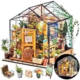 Rolife DIY Miniature House Kit Greenhouse, Tiny House Kit for Adults to Build, Mini House Making Kit with Furniture, Halloween/Christmas Decorations/Gifts for Family and Friends (Cathy's Greenhouse)