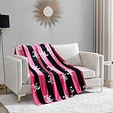 Juicy Couture Cabana Plush Hot Pink Striped 50'X70' Fuzzy Throw Blanket - Luxurious Microfiber Plush Blanket for Ultimate Comfort and Cozy Warmth