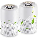 2 Pack TPLMB Air Purifiers for Bedroom,H13 HEPA Filters,Fragrance for Better Sleep,Portable Air Purifier with Nightlight Speed Control,For Home Living Room,24dB Filtration System,P60 (2, White)
