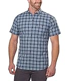 G.H. Bass & Co. Men's Short Sleeve Madawaska Plaid Trail Shirt (Mood Indigo, X-Large)