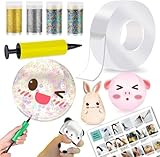 ToyUnited Nano Tape Bubble Kit for Kids - 6.6ft Double Sided Nano Tape Kit with Balloon Pump, Kids Balloon Party Activities, Toys, Gifts for Girls Boys 4, 5, 6, 7, 8, 9, 10 Years Old
