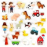 Farm Animals Window Cling Window Thick Gel Clings Decals Stickers for Kids Toddlers and Adults Home Airplane Classroom Nursery Farm Party Supplies Decorations Removable and Reusable 23 PCS