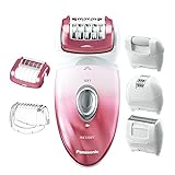 Panasonic ES-ED90-P Wet/Dry Epilator and Shaver, with Six Attachments including Pedicure Buffer for Foot Care, Red