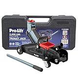 Pro-LifT F-2315PE Grey Hydraulic Trolley Jack Car Lift with Blow Molded Case-3000 LBS Capacity, 12 Inch, Black