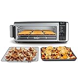 Ninja SP101 Digital Air Fry Countertop Oven with 8-in-1 Functionality, Flip Up & Away Capability for Storage Space, with Air Fry Basket, Wire Rack & Crumb Tray, Silver