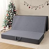 Vamcheer Tri Folding Mattress Queen Size - 6 Inch Foldable Mattress for Travel/RV/Camping/Guest Room/Yoga, Tri-fold Memory Foam Mattress with Washable Cover, Handle & Non-Slip Bottom, 78'x58'x6'